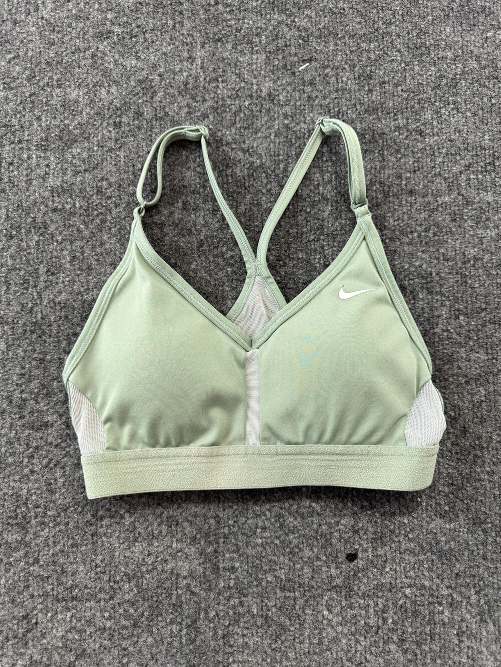 Nike Dri-FIT Sports Bra Womens XS Green Mesh Crossback Adjustable CZ4463-357